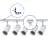 Komplettset 1-Phasen Rail L 1,5 x 1,5 Meter Weiß | incl. 5x Spot + GU10 2700K 3W Dimmbar + Abschlusskappe, Stromanschluss und L -Verbinder