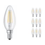 Lot 10x Ledvance CLASSIC LED E14 Bougie Filament Claire 4W 470lm - 840 | Remplacement 40W